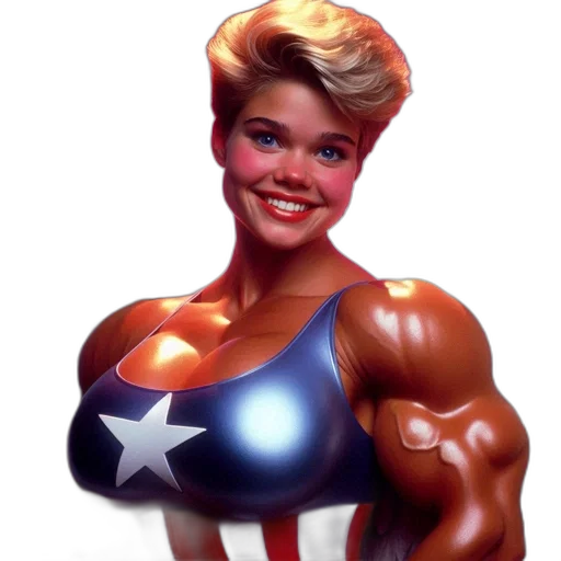 weapon, comic book art, concept art, photorealistic, 3d render, american, flag-clad, woman transparent PNG cut-out