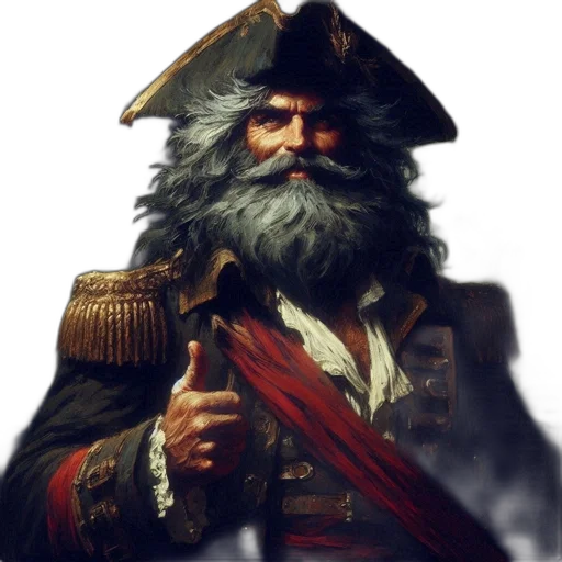 staff, hat, face, fantasy art, concept art, photorealistic, pixel art, pirate transparent PNG cut-out