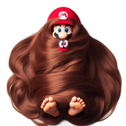 hair, hat, creature, crown, 3d render, concept art, photorealistic, pixel art transparent PNG cut-out