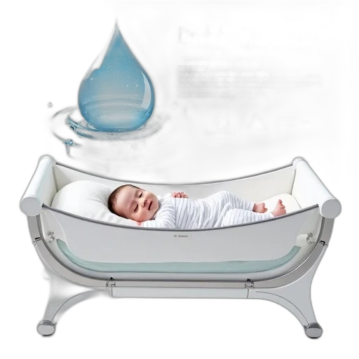 furniture, photorealistic, 3d render, white, baby, bed, sleeping, inside transparent PNG cut-out
