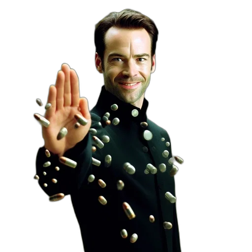 jacket, robot, weapon, staff, outer space, man, dark, hair transparent PNG cut-out