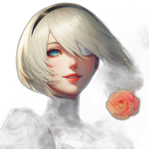 flower, face, robot, mask, fantasy art, concept art, photorealistic, watercolor transparent PNG cut-out