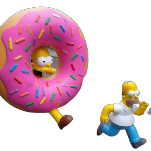 food, weapon, 3d render, concept art, street, scene, life-sized, simpsons transparent PNG cut-out