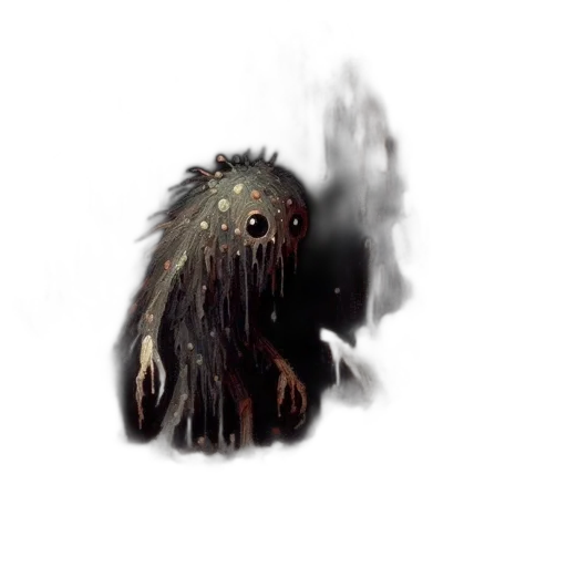 creature, hair, animal, mask, concept art, watercolor, fantasy art, photorealistic transparent PNG cut-out
