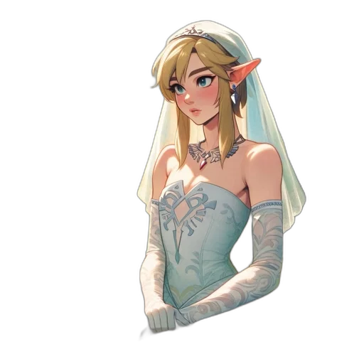 dress, crown, face, jewelry, pixel art, concept art, fantasy art, watercolor transparent PNG cut-out