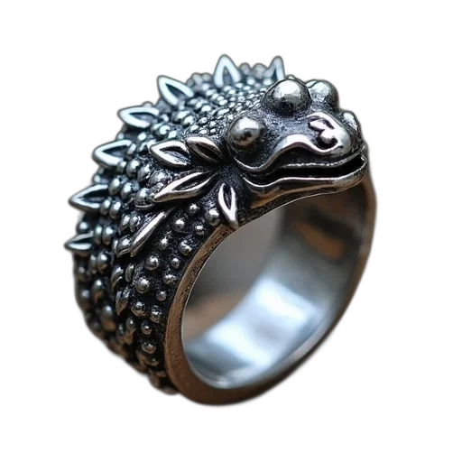 jewelry, dragon, crown, 3d render, photorealistic, open, silver, ring transparent PNG cut-out