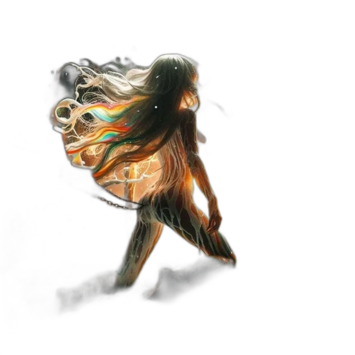 mask, hair, creature, dress, concept art, fantasy art, 3d render, photorealistic transparent PNG cut-out