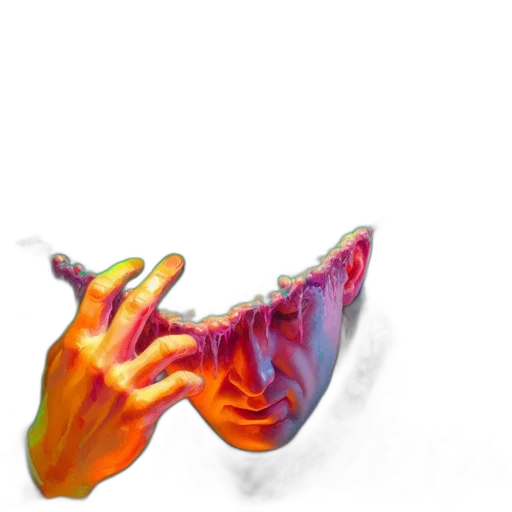mask, creature, dragon, crown, concept art, 3d render, vaporwave, photorealistic transparent PNG cut-out