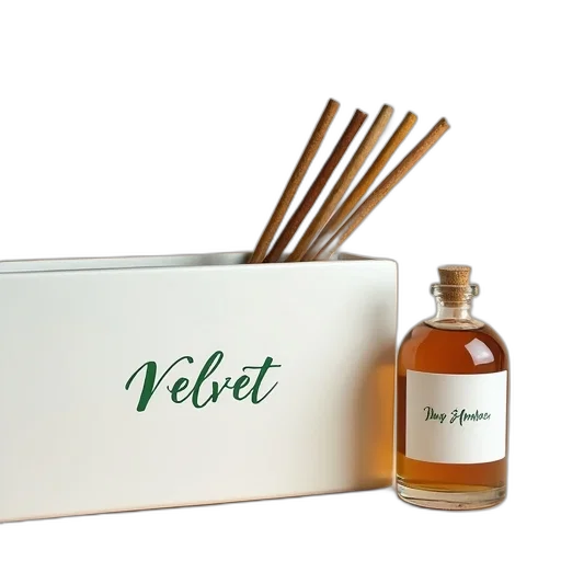bottle, white, box, word, velvet, green, cursive, lettering transparent PNG cut-out