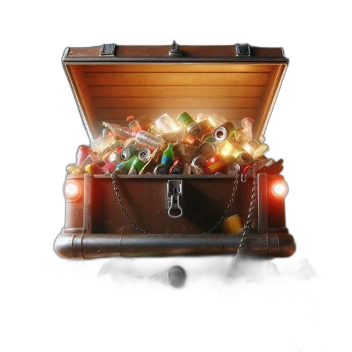 food, furniture, jewelry, 3d render, photorealistic, concept art, open, chest transparent PNG cut-out