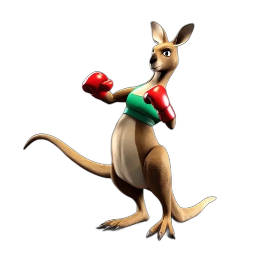 animal, creature, dragon, staff, concept art, 3d render, animated, kangaroo transparent PNG cut-out