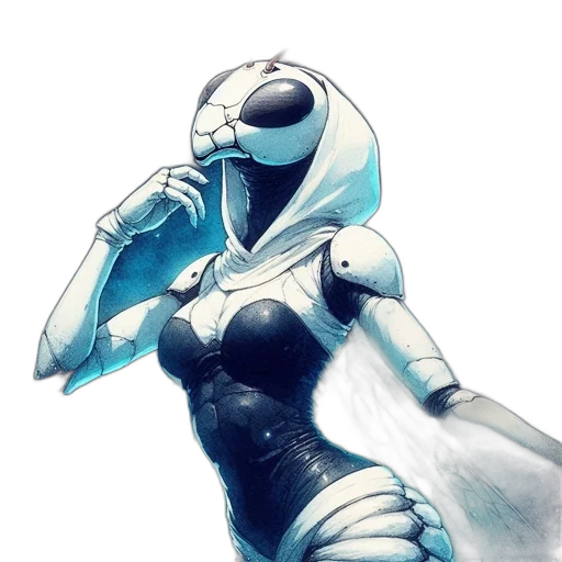 robot, mask, sword, weapon, concept art, comic book art, fantasy art, anime transparent PNG cut-out