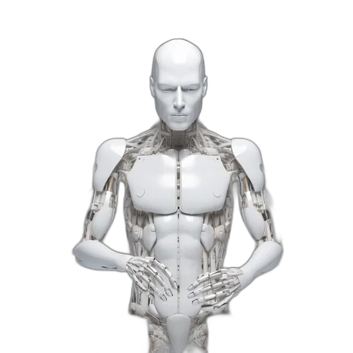 robot, jewelry, animal, staff, 3d render, concept art, cyberpunk, humanoid transparent PNG cut-out