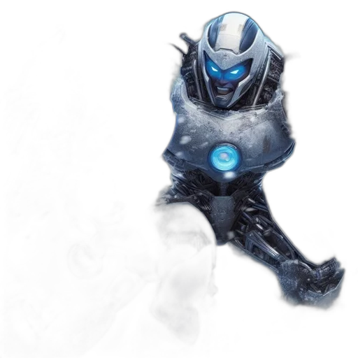 robot, mask, weapon, creature, concept art, fantasy art, comic book art, 3d render transparent PNG cut-out
