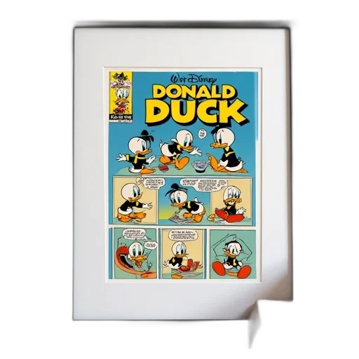 comic book art, pixel art, framed, comic, book, titled, donald, duck transparent PNG cut-out