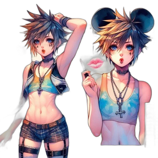 anime, concept art, pixel art, fantasy art, neon lights, neon, colorful, pastel transparent PNG cut-out