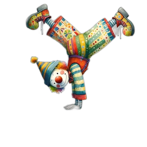 animal, robot, staff, creature, 3d render, concept art, illustrated, clown transparent PNG cut-out