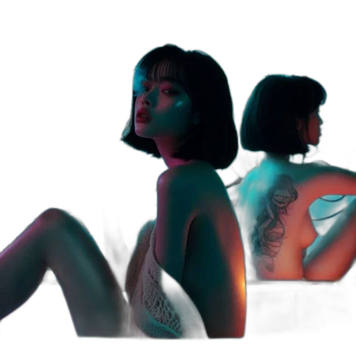 jewelry, concept art, vaporwave, cyberpunk, watercolor, neon lights, fire, outer space transparent PNG cut-out