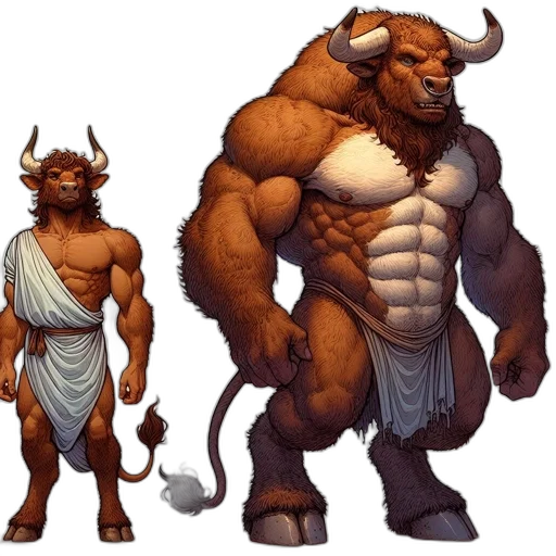 concept art, fantasy art, pixel art, comic book art, two, anthropomorphic, creatures, one transparent PNG cut-out