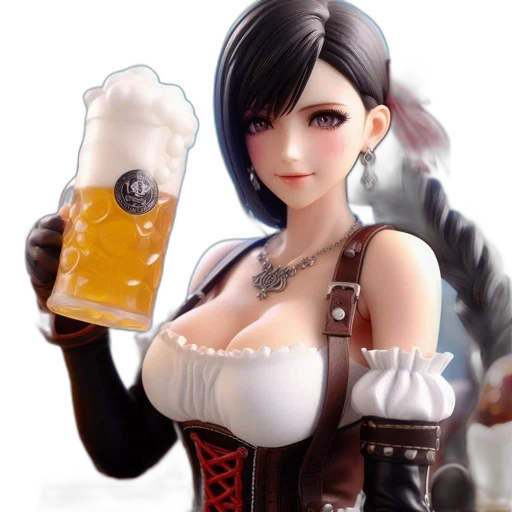 bottle, weapon, fantasy art, 3d render, concept art, photorealistic, female, figure transparent PNG cut-out