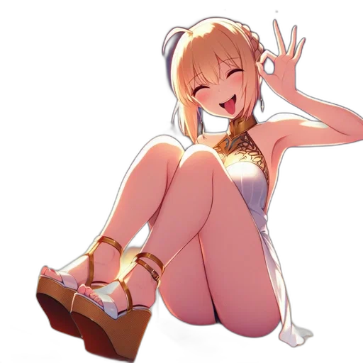 dress, staff, weapon, robot, anime, pixel art, concept art, cartoon transparent PNG cut-out