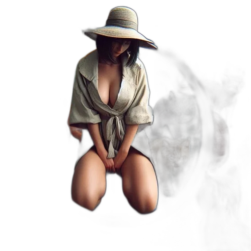 hat, jacket, dress, jewelry, concept art, photorealistic, fantasy art, pixel art transparent PNG cut-out
