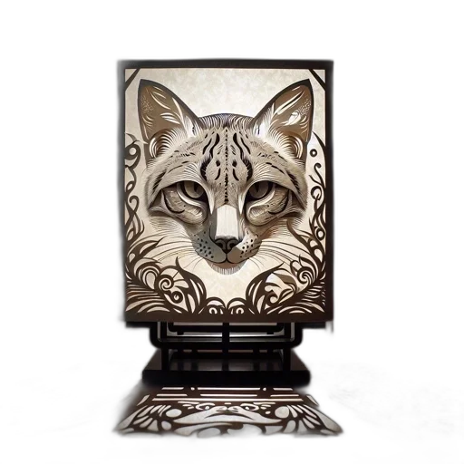 jewelry, rectangular, panel, intricate, illuminated, cat, design, casts transparent PNG cut-out