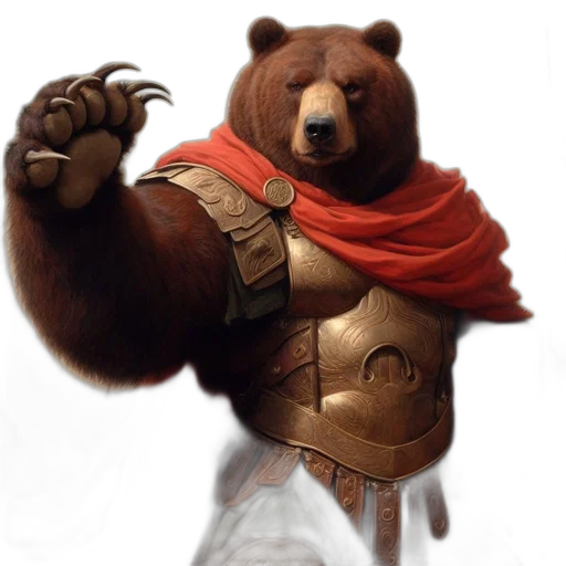 animal, staff, concept art, fantasy art, 3d render, comic book art, armored, noble-looking transparent PNG cut-out