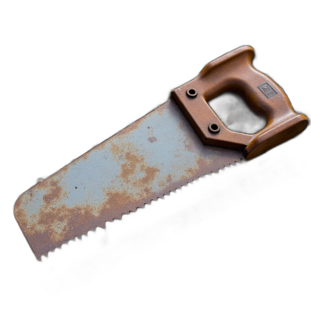 weapon, staff, sword, mask, 3d render, rusty, old, hand transparent PNG cut-out