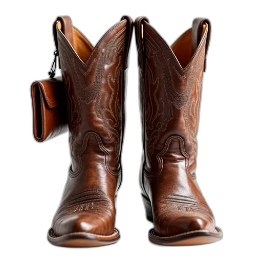 shoes, pair, worn, cowboy, boots, intricate, designs, toes transparent PNG cut-out