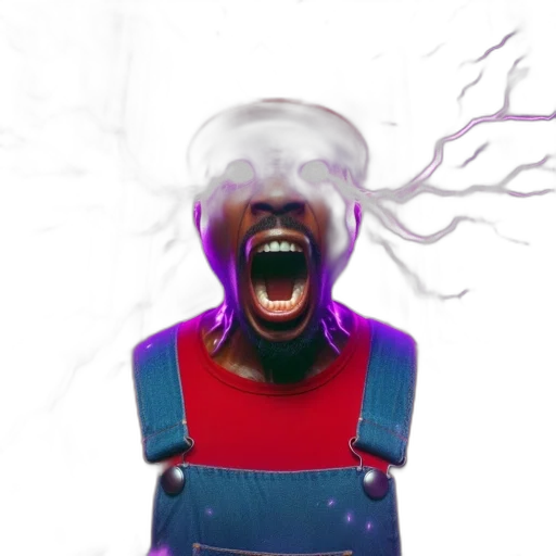 mask, face, creature, staff, concept art, 3d render, pixel art, vaporwave transparent PNG cut-out