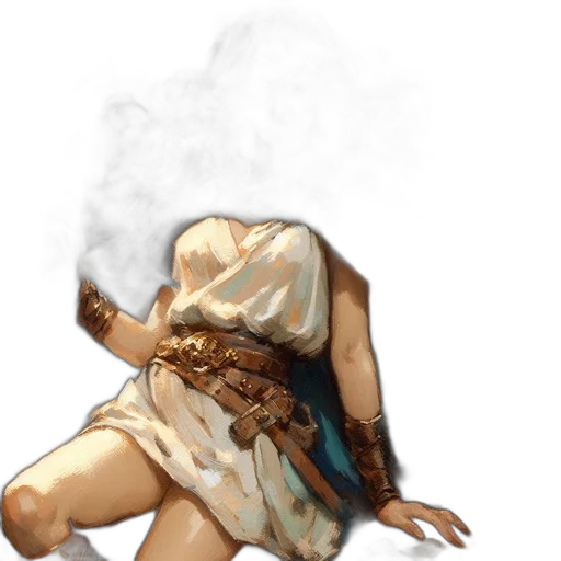 dress, mask, concept art, fantasy art, watercolor, photorealistic, fire, fog transparent PNG cut-out