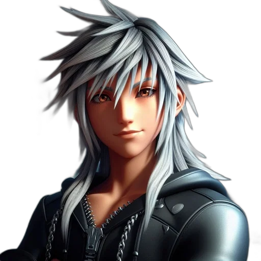 face, hair, jacket, 3d render, photorealistic, concept art, fantasy art, monochrome transparent PNG cut-out