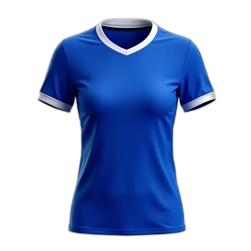 dress, 3d render, ladies, athletic, jersey, royal, blue, white transparent PNG cut-out