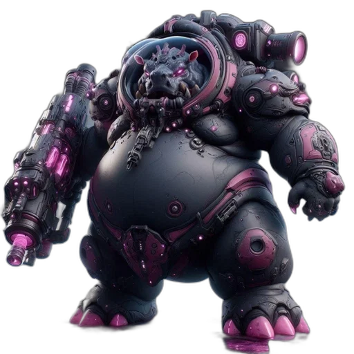 robot, creature, animal, concept art, 3d render, cyberpunk, mechanized, bull-robot transparent PNG cut-out