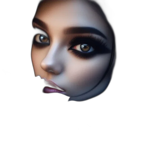 face, mask, creature, robot, photorealistic, concept art, 3d render, fantasy art transparent PNG cut-out