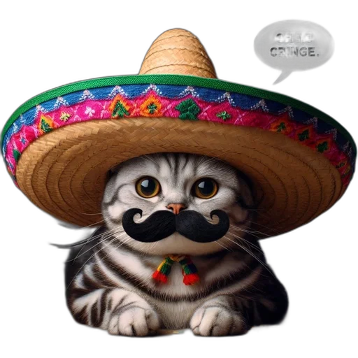hat, animal, mask, staff, photorealistic, pixel art, cat, wearing transparent PNG cut-out