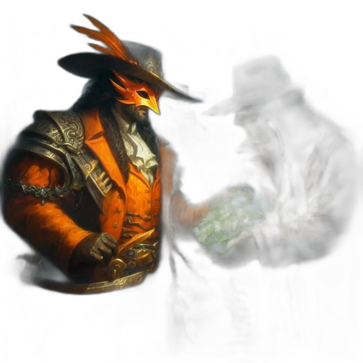 mask, dragon, hat, weapon, concept art, fantasy art, photorealistic, 3d render transparent PNG cut-out