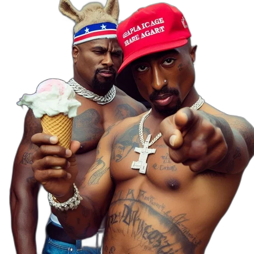 hat, two, muscular, men, one, tapaca, maga, cap transparent PNG cut-out