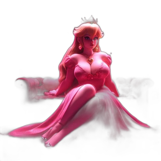 crown, dress, concept art, fantasy art, 3d render, pixel art, fire, red transparent PNG cut-out