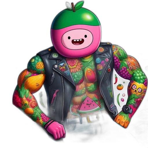 jacket, robot, creature, animal, concept art, 3d render, vaporwave, cartoon transparent PNG cut-out