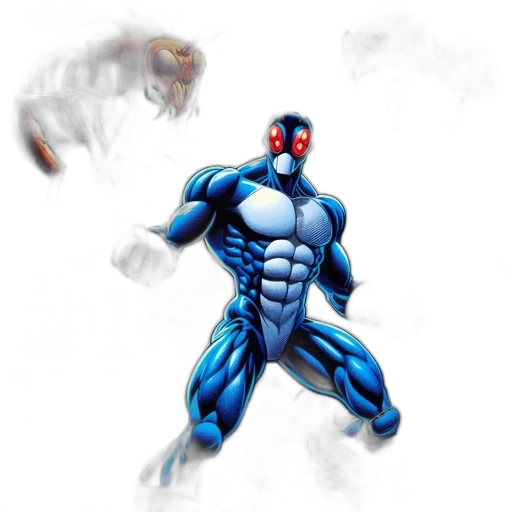 robot, comic book art, concept art, fantasy art, 3d render, blue, shows, blue-skinned transparent PNG cut-out