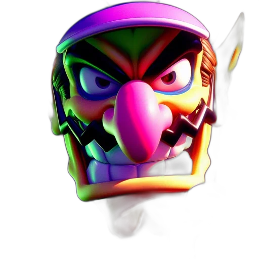 mask, face, robot, 3d render, concept art, vaporwave, pixel art, neon transparent PNG cut-out