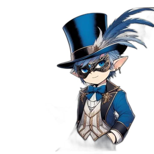 hat, staff, mask, animal, cartoon, anime, concept art, fantasy art transparent PNG cut-out