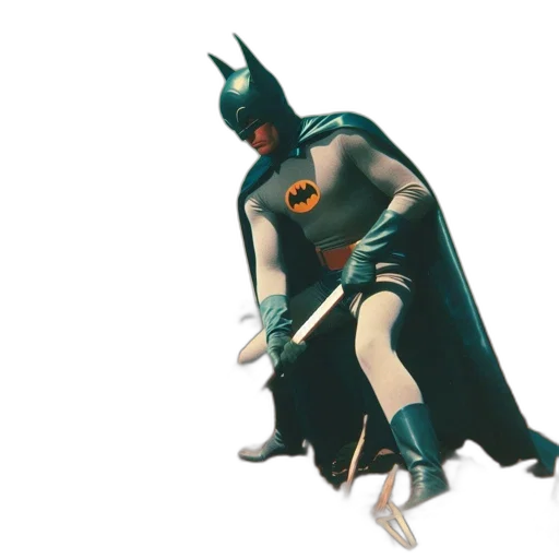 3d render, concept art, comic book art, batman, dressed, gray, blue, costume transparent PNG cut-out