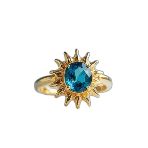 jewelry, crown, blue, close-up, image, gold, ring, gemstone transparent PNG cut-out