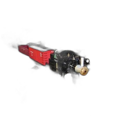 weapon, robot, 3d render, model, train, red, cars, black transparent PNG cut-out