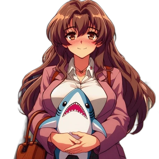 staff, animal, creature, jacket, pixel art, anime, cartoon, vaporwave transparent PNG cut-out