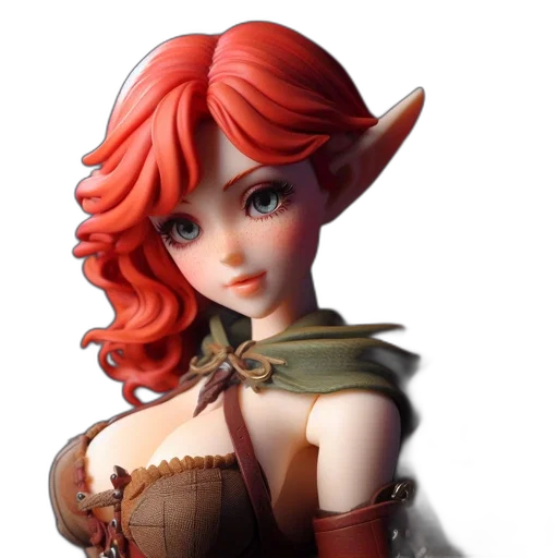 face, fantasy art, 3d render, concept art, photorealistic, detailed, figurine, elfish transparent PNG cut-out