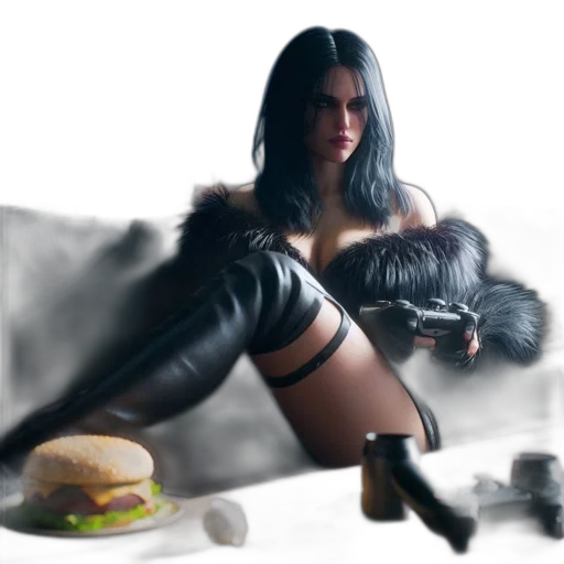 food, dress, weapon, concept art, photorealistic, fantasy art, 3d render, neon lights transparent PNG cut-out